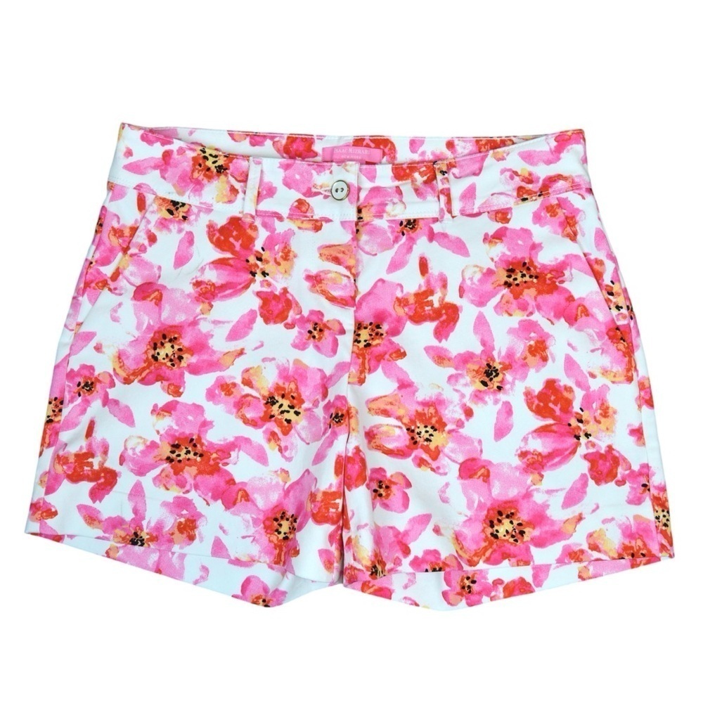 Isaac Mizrahi NY 5” Inseam Stretch Tailored Trouser Shorts Water Color Floral 8